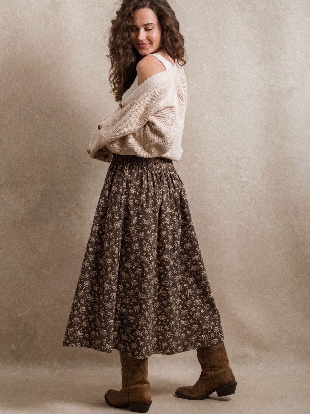Neuflora Brown Naples Skirt XS